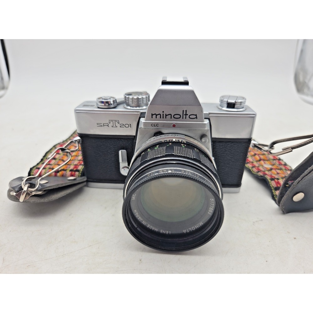 Minolta SRT 201 35mm Film Camera, Strap w/58mm Rokkor 1:14 Minolta Lens